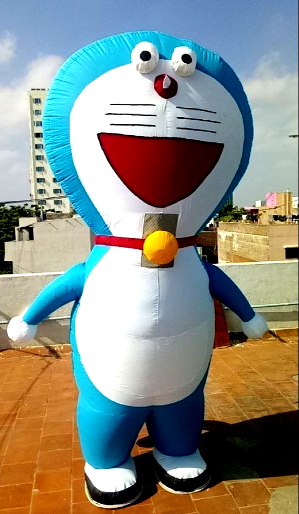 Multicolor PVC Polyster Doreman Inflatable Advertising Walking Cartoon