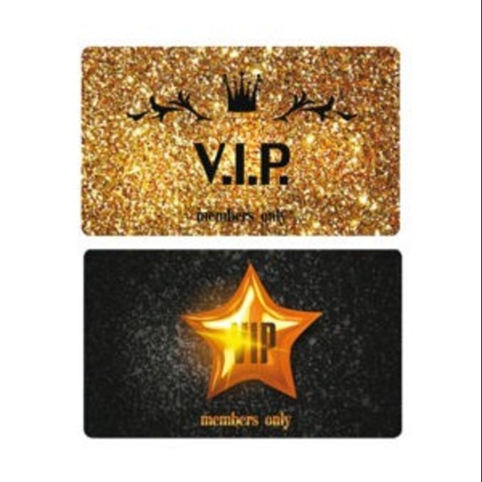 Golden And Black Rectangular Gold Printed V.i.p Card, Size: 86 Mm X 54 Mm