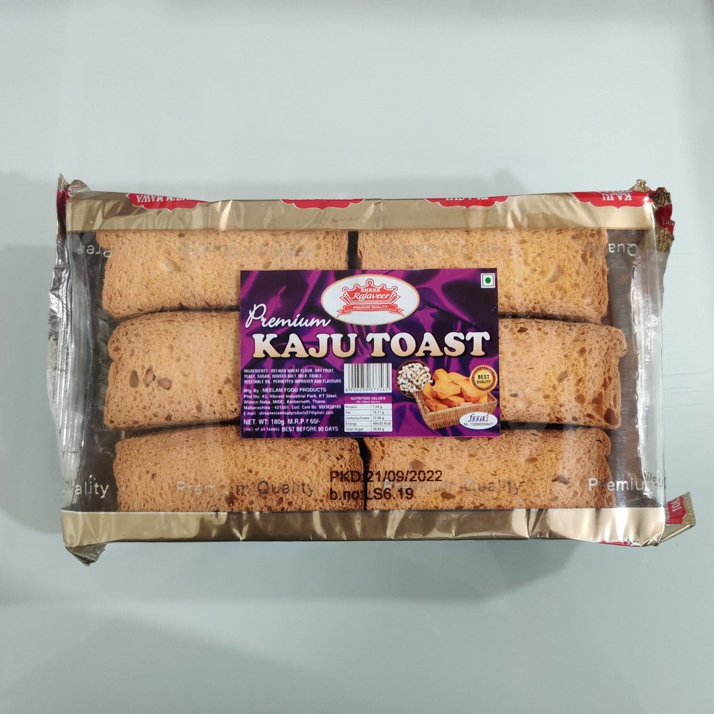 Buttermilk 180gm Shree Rajaveer Kaju Toast Bread, Packaging Type: Packet