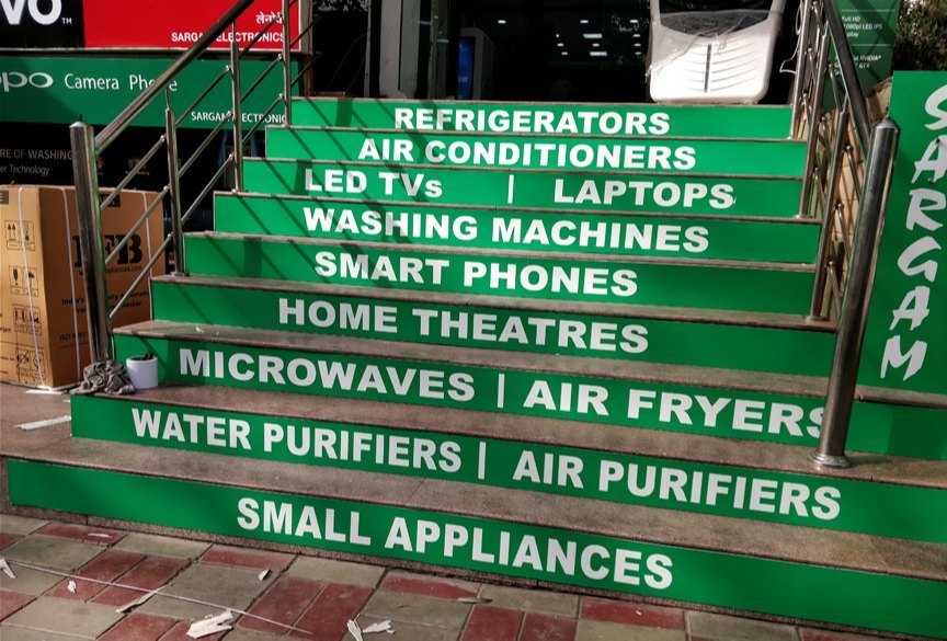 Showroom Branding Stairs