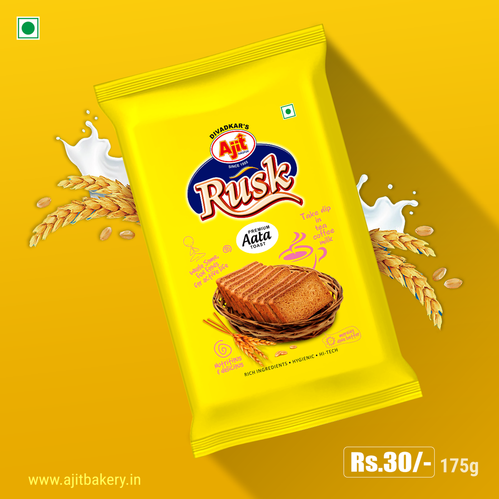 Ajit Rusk Aata Toast, Packaging Type: Packet, Packaging Size: 175gm
