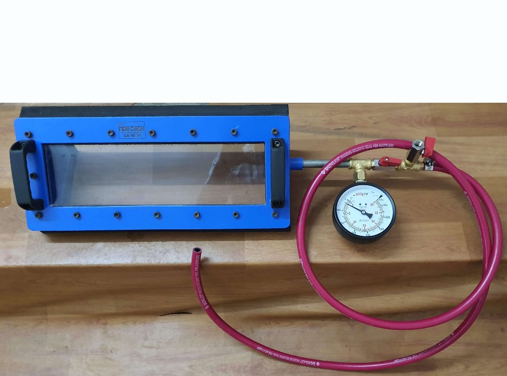 Inside Corner Vacuum Box Bubble Leak Testing for Gas