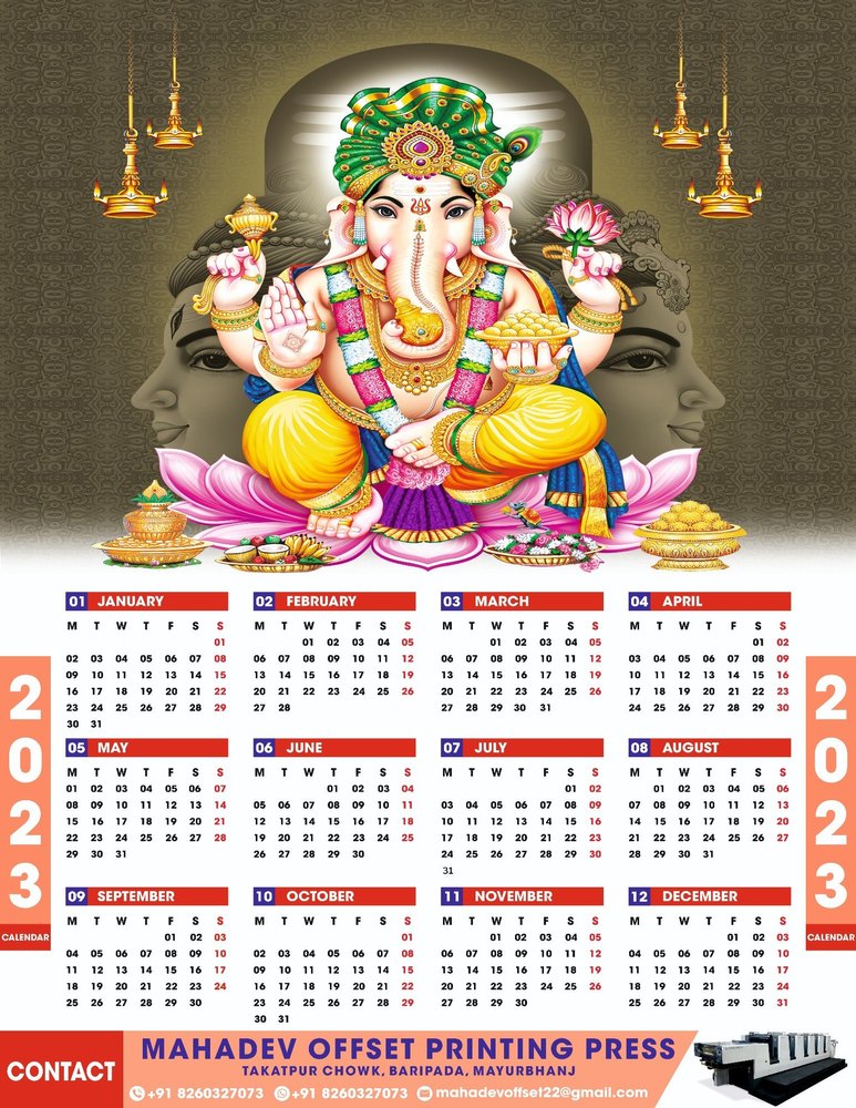 7 Days Paper Wall Calendar Printing Services, in PAN India, Dimension / Size: 8.5 X 14.5inch