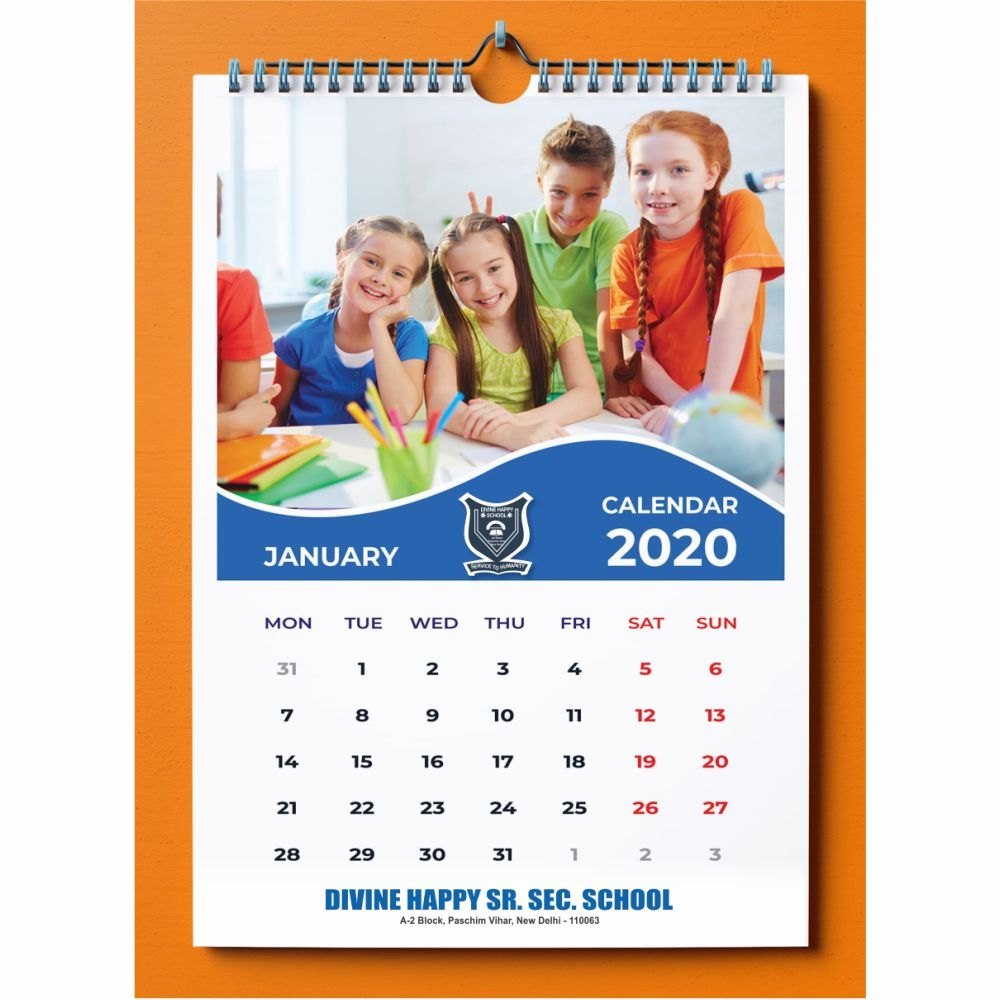 Paper Wall Calendar Printing Services, in Pan India, Dimension / Size: 14 X 19 Inch