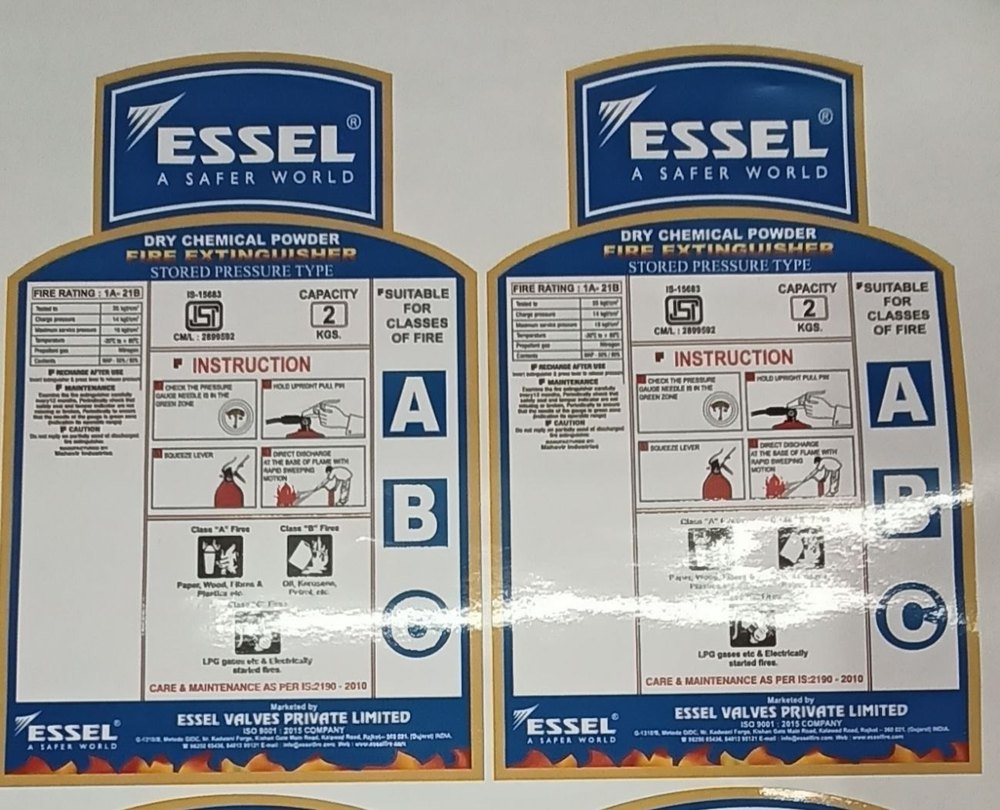 Stickers Fire Extinguisher Label Printing Services, in Mumbai, Offset