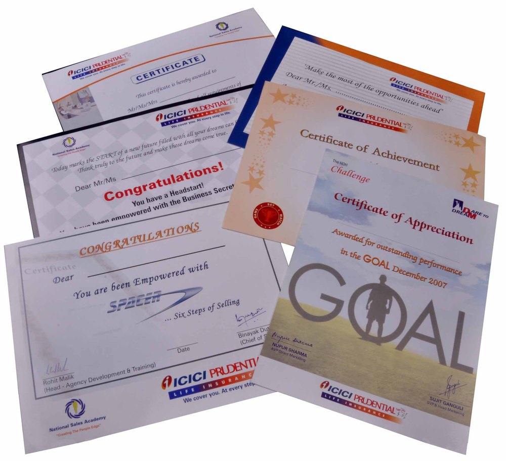 Paper Printed Certificates