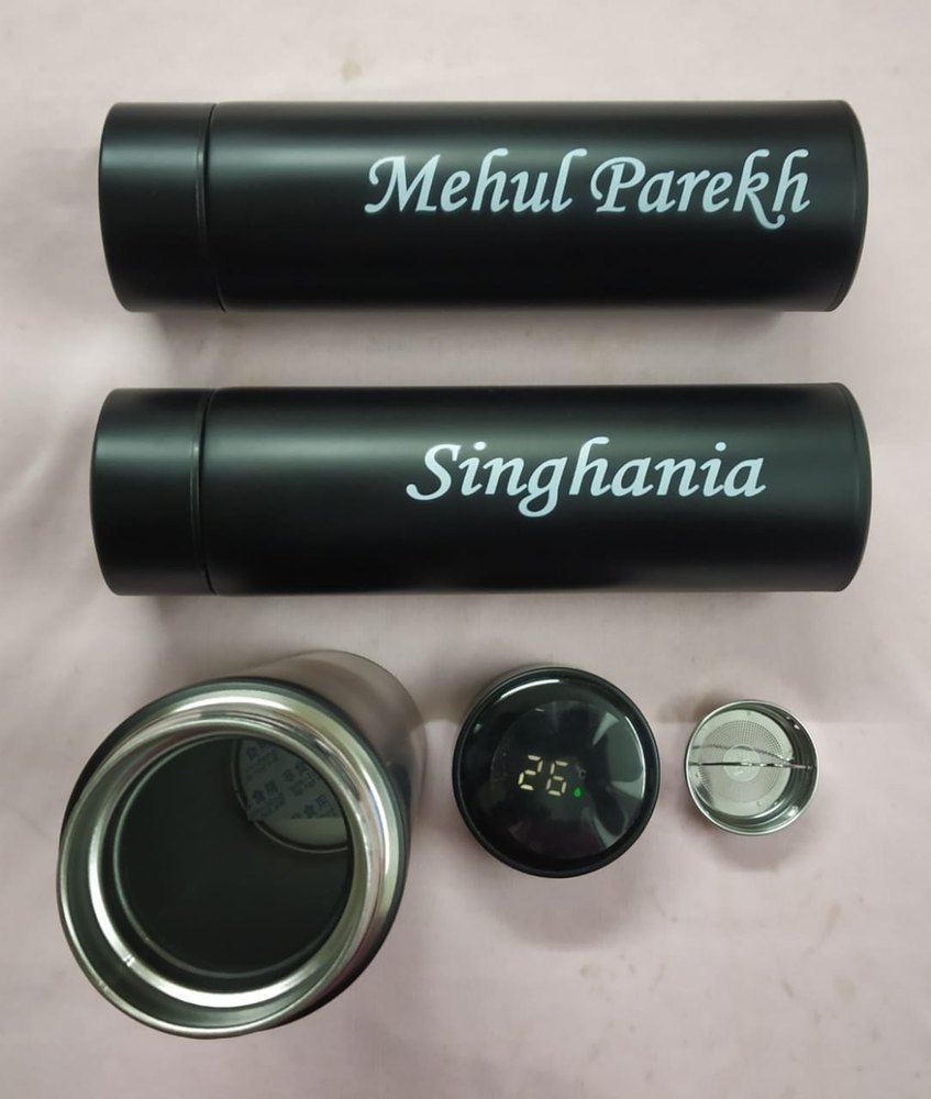 Black Stainless Steel Bottle Printing Services, Size: 700 ml (capacity)