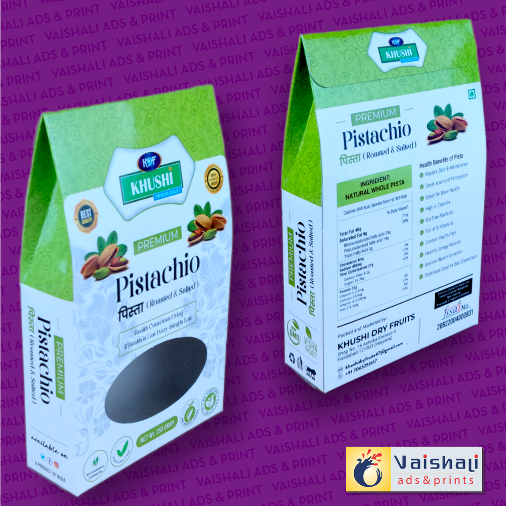 Vaishali Dry Fruits Packaging Box Printing in delhi - 250 gm, 350 Gsm