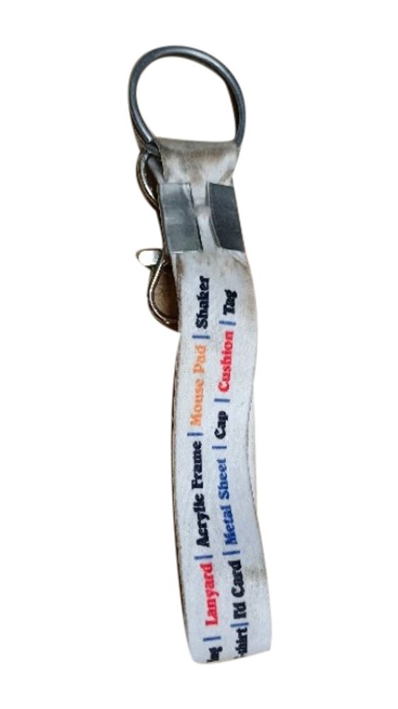 White Printed Key Lanyard, 6 Inchs