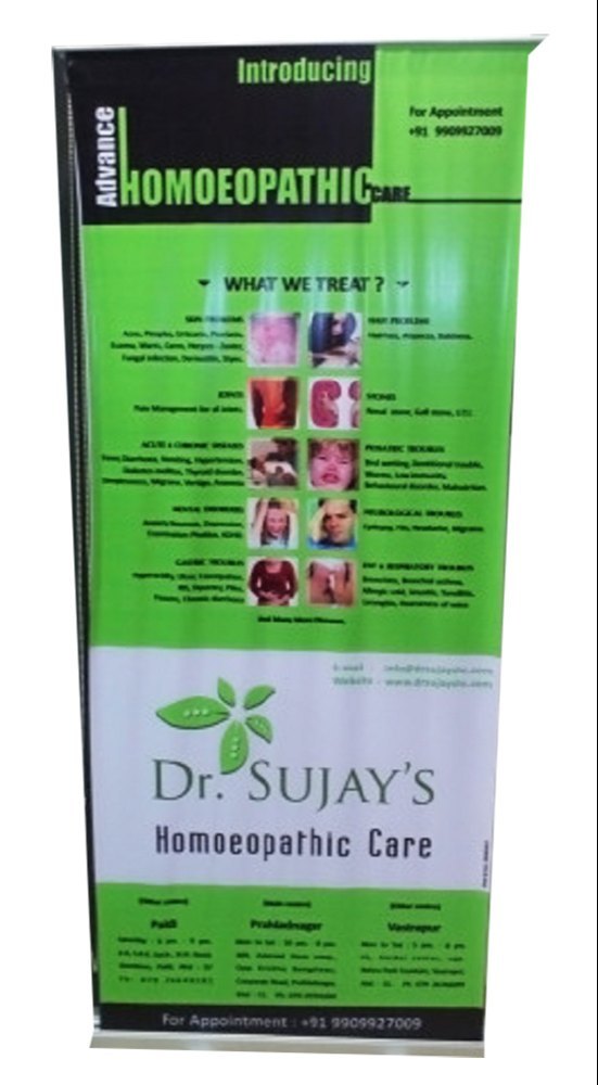 Flex Aluminum Roll Up Banner Stand, For Promotional, Size: 5x2.5feet
