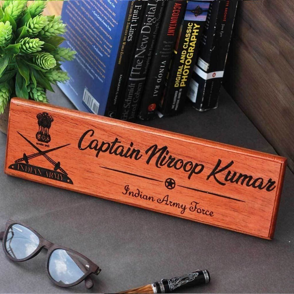 Wooden Name Plate Printing Service, 15x10 Inches