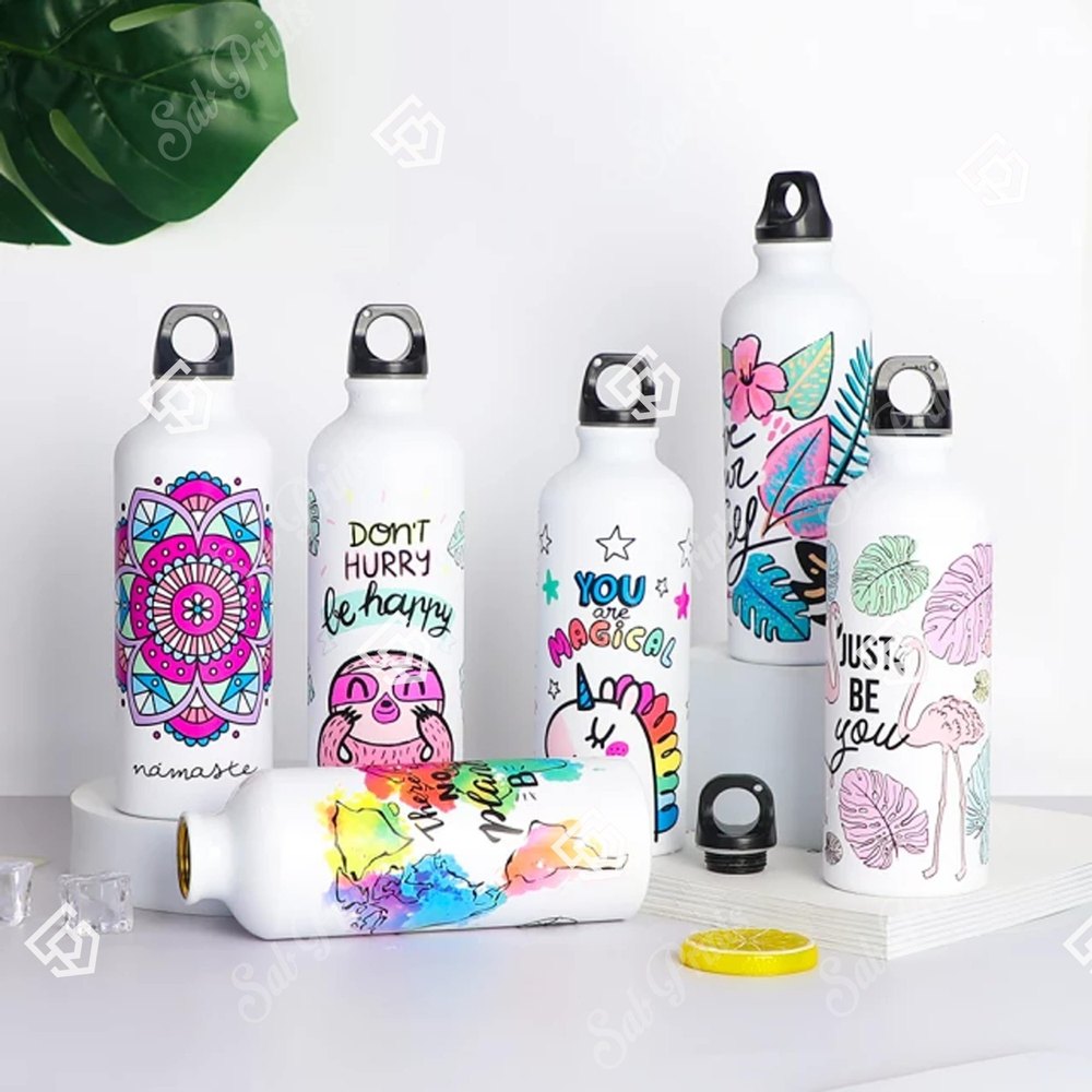 White Alumunium Personalized Aluminum Sipper Bottle Printing Services, Location: Hyderabad, Size: 600-750 Ml