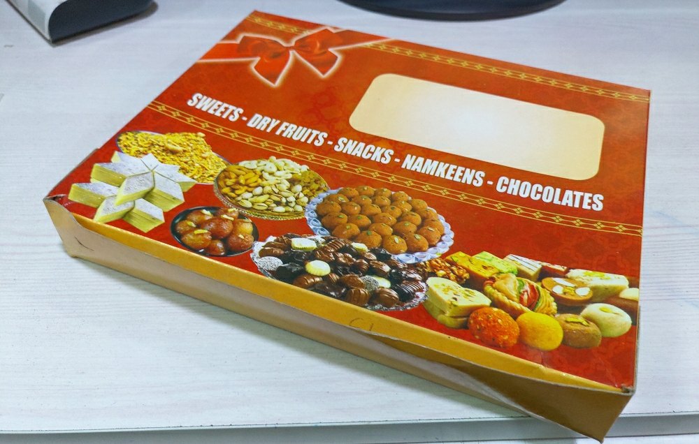 Rectangular 4 color printed 1kg Sweet MIthai Box, Sweet Box Printing Service, For Packaging