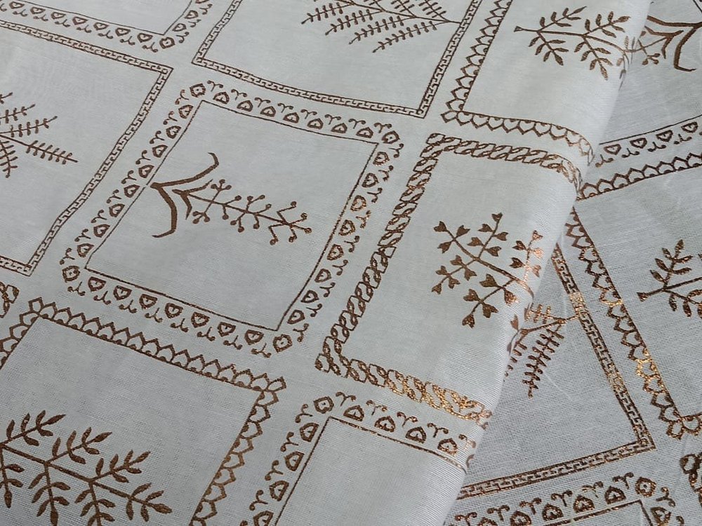 Fabric Gold Print FOIL PRINTS, in Surat, Text