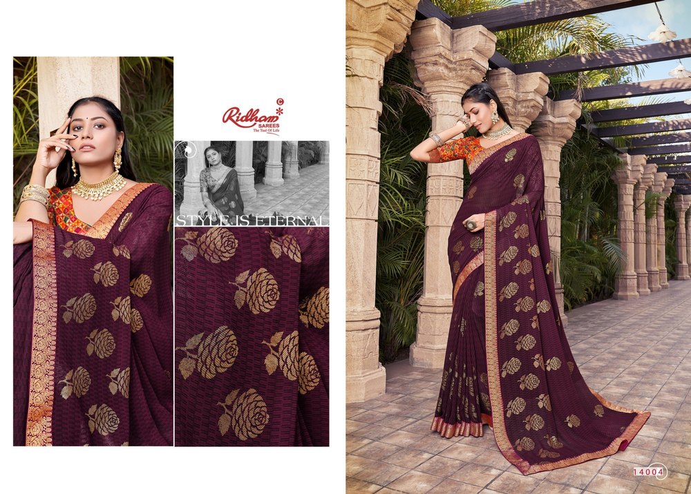 Ridham Printed Rich Ladies Gold Foil print, 5.5 m (separate blouse piece)