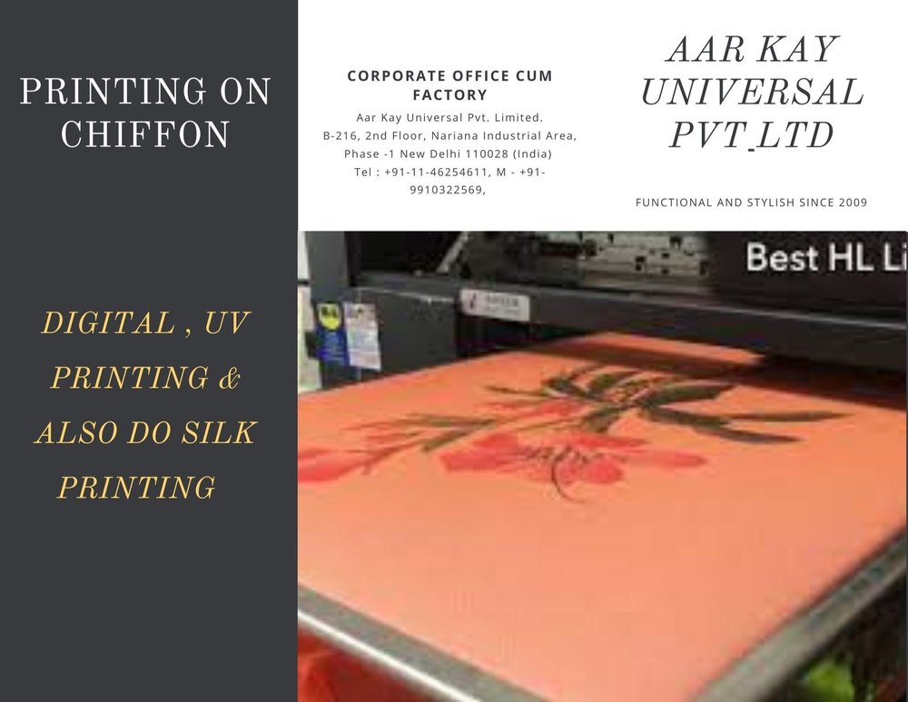 Dogital White Chiffron Printing Services, Size: Std, 4 Colour