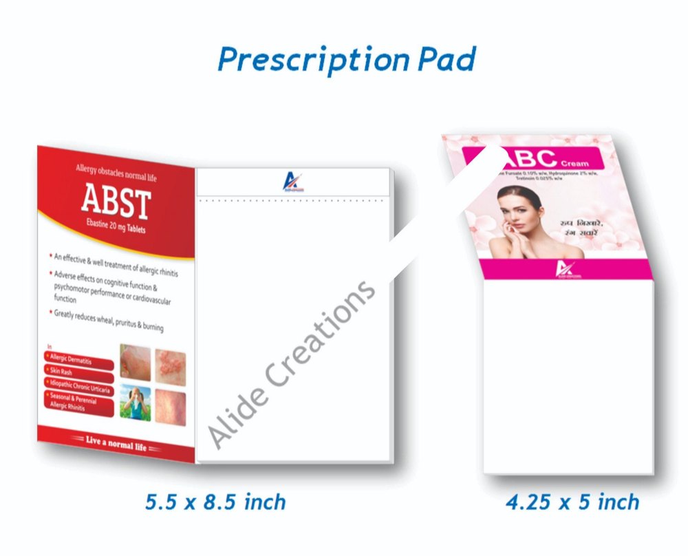 4 Days Paper Prescription Writing Pad Printing Service