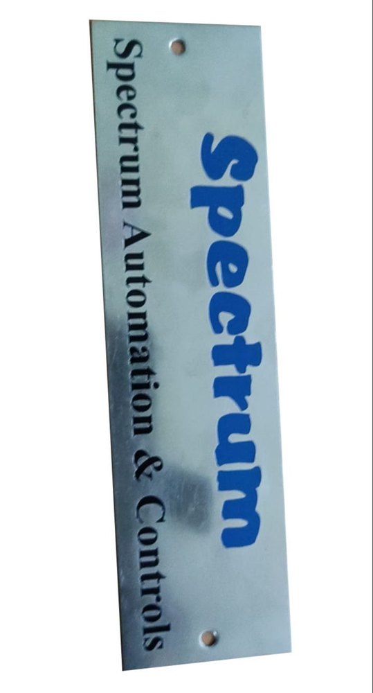 Silver Ss Name Plate Printing, Wall Mounted, 10 mm
