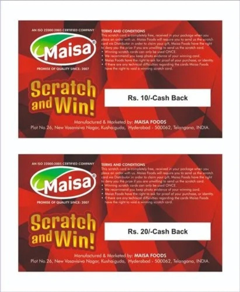 Text And Photo Vinyl Scratch Coupon Printing Service, in Delhi NCR