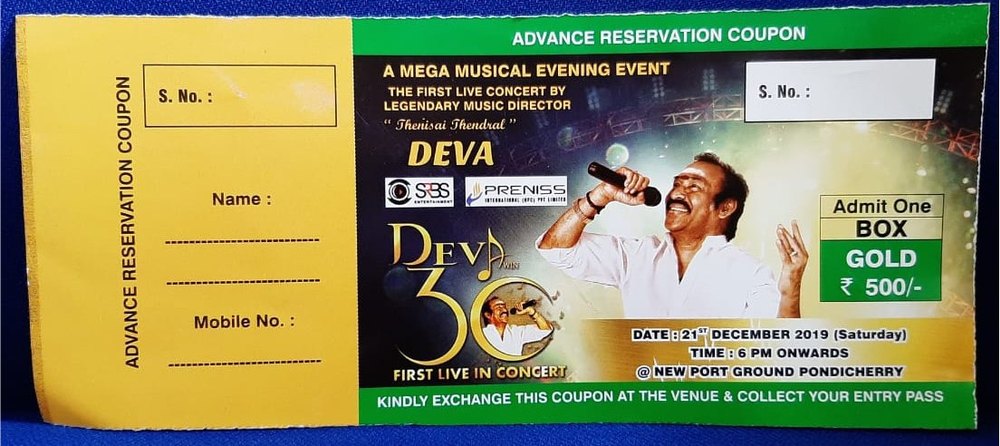 Offset Print White Event management programme Tickets Printing Service, in Chennai, Size: 4 X 8
