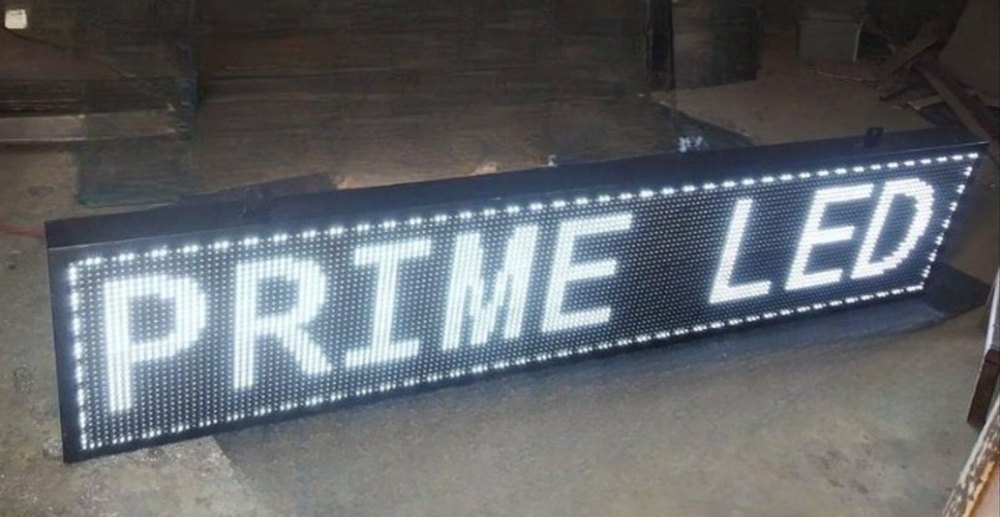 White Wall Mounted Rectangle LED Scrolling Display