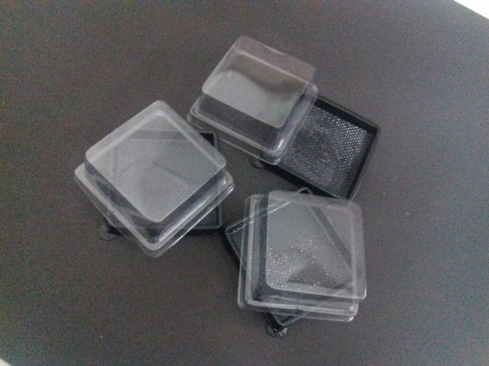 Plastic Disposable PVC Brownie Box, For Food, Box Capacity: 100 GM img