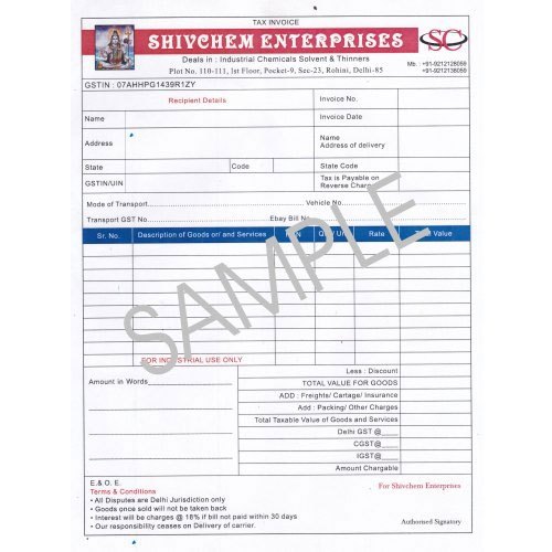 Paper Tax Invoice Printing Services, in Local Area