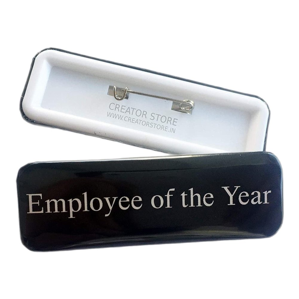 Pin Badge Black & White Plastic Badges Printing Service, For Name Badge, Size: 90x55 mm