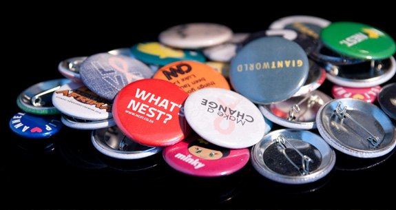 White Acrylic Badges Printing Service
