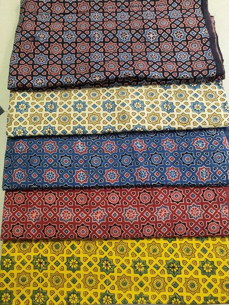 traditional Ajrak Printed Cotton Fabric