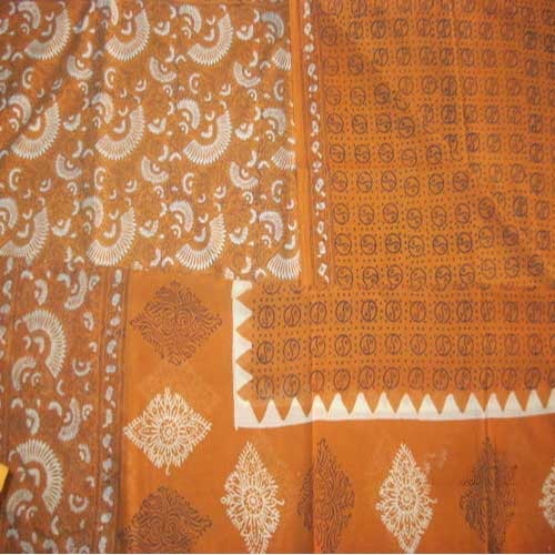 Yellow Cotton Bagru Discharge Print Suit Set