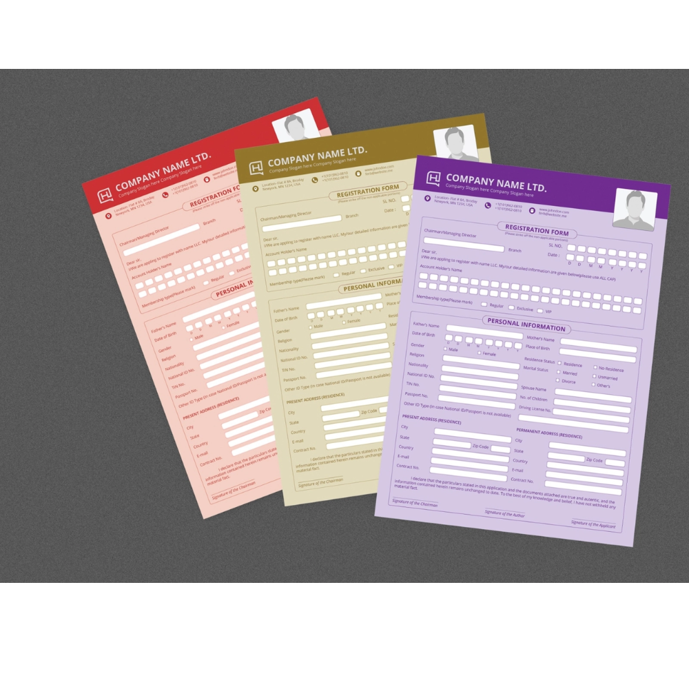 Registration Form Printing Service