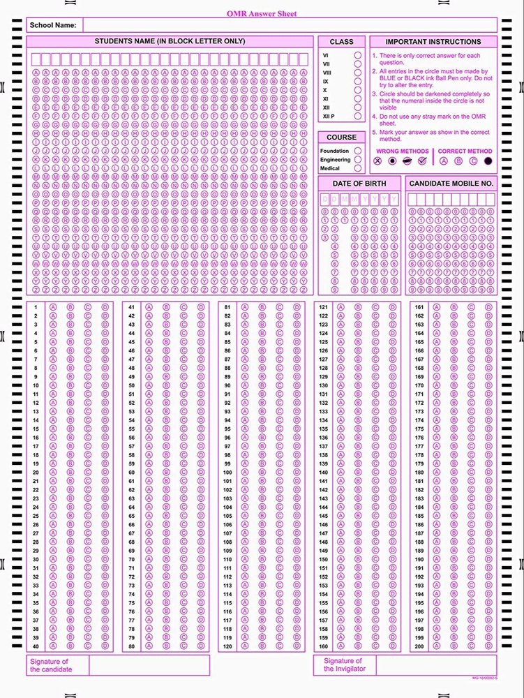 OMR Sheet Printing
