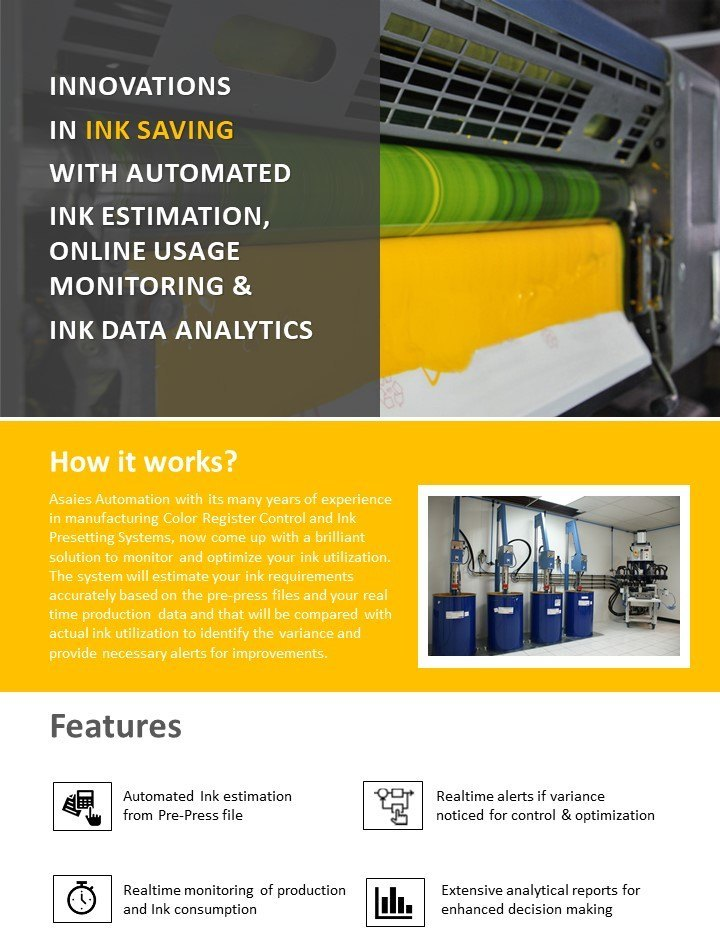 ASAIES Ink Estimation & Uage Analytics Tool for Offset Printers, Automation Grade: Automatic, Model/Type: Inkdata