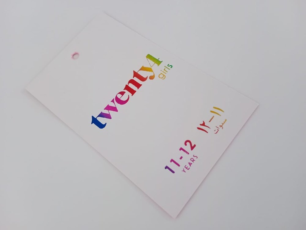 Board Multi Colour Foil Hang Tag Printing, For Garments, Packaging Type: Box