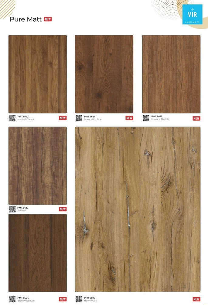 Sunmica Pure matt 1mm premium textured laminates, For Furniture, 8x4