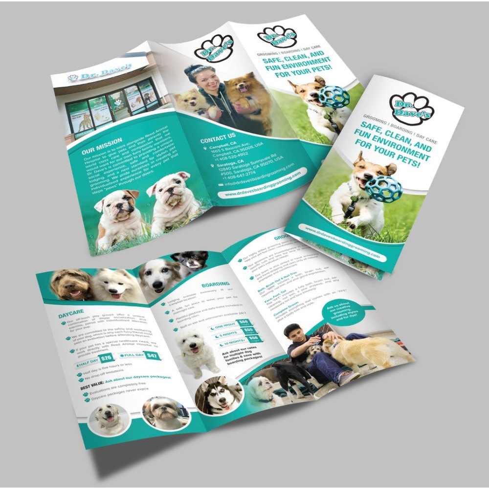 Rectangular Laminated Paper Foldable Advertising Pamphlets