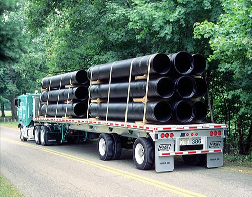 Industrial Heavy Pipe Transportation Services, Low Bend, Semi Bend Trailor