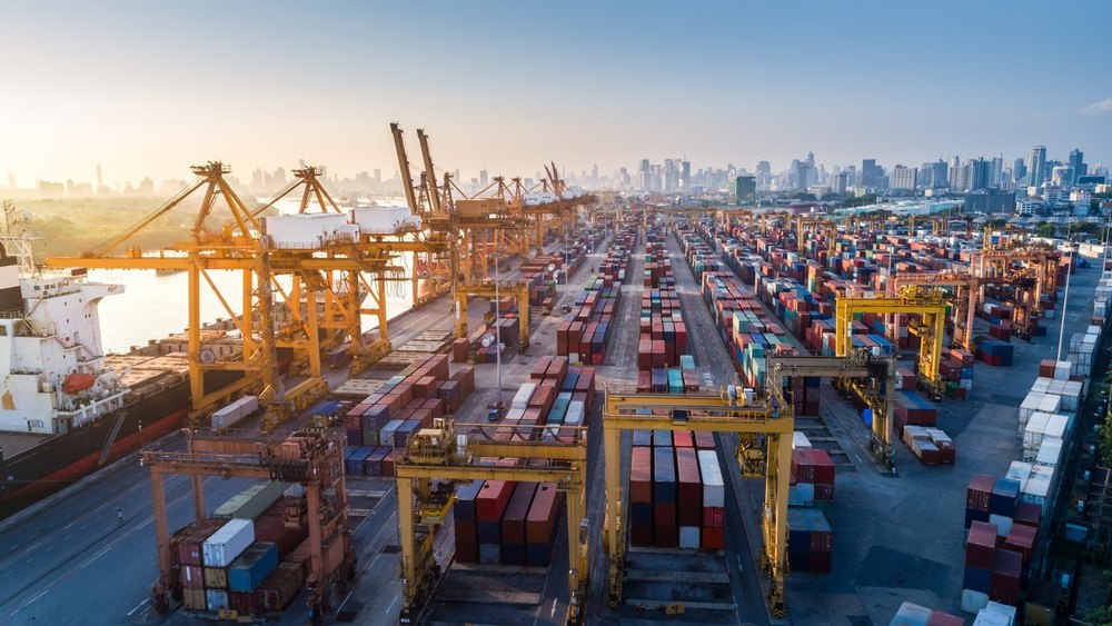 Ship, Truck And Airplane Offline End To End Industrial Logistics Service