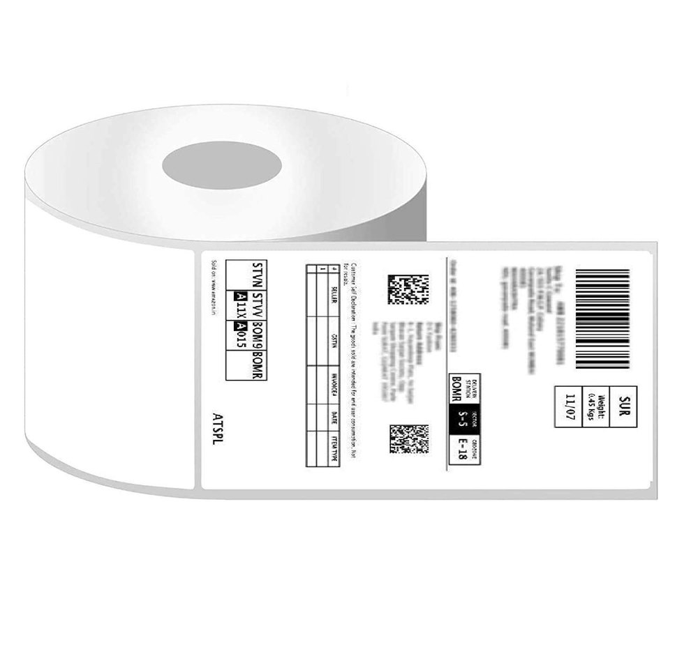 White Plain E Commerce Shipping Label, Packaging Type: Roll