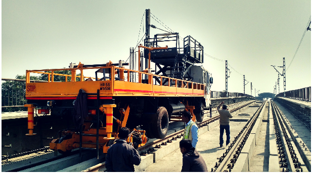Rail cum Road Vehicle Over Head Electrification (OHE)