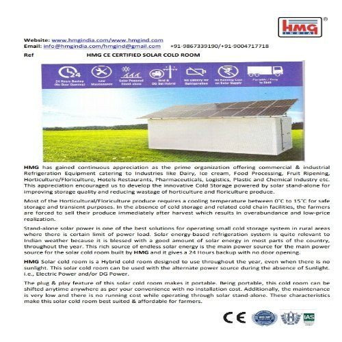 Solar Cold Storage