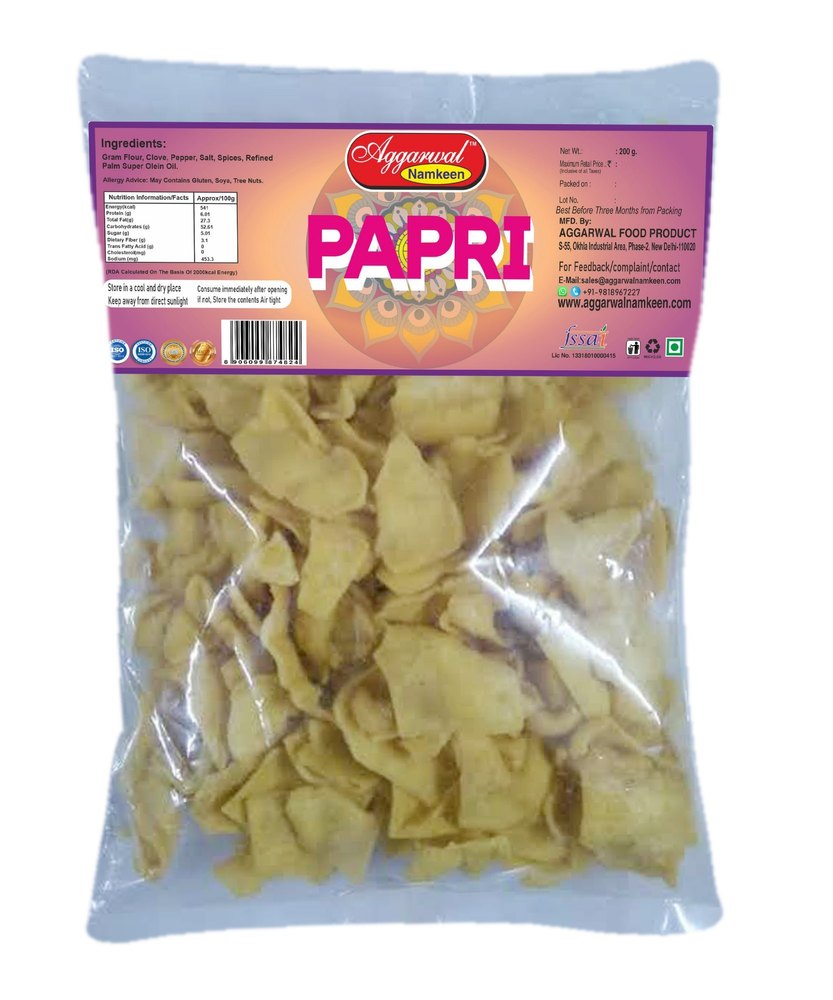 Aggarwal Namkeen Papri, Packaging Type: 3, Packaging Size: 200 Gram