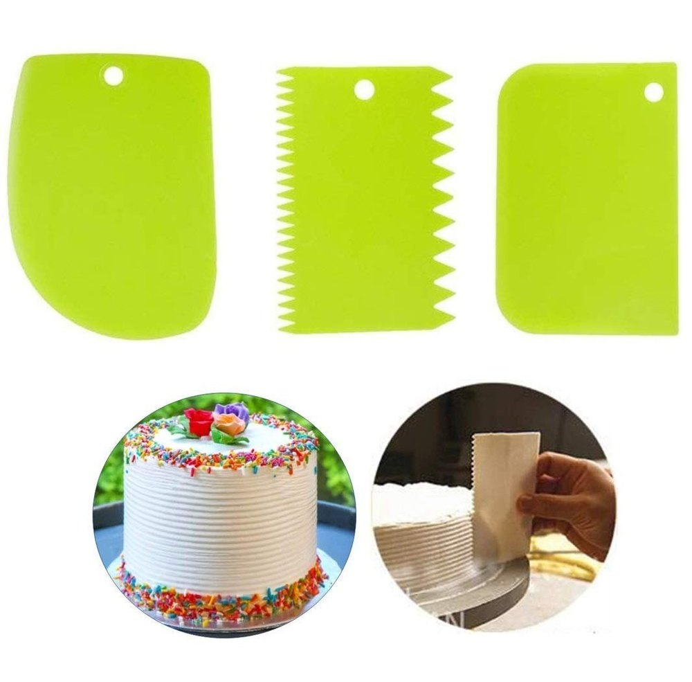 Green Plastic Cake Dough Scraper