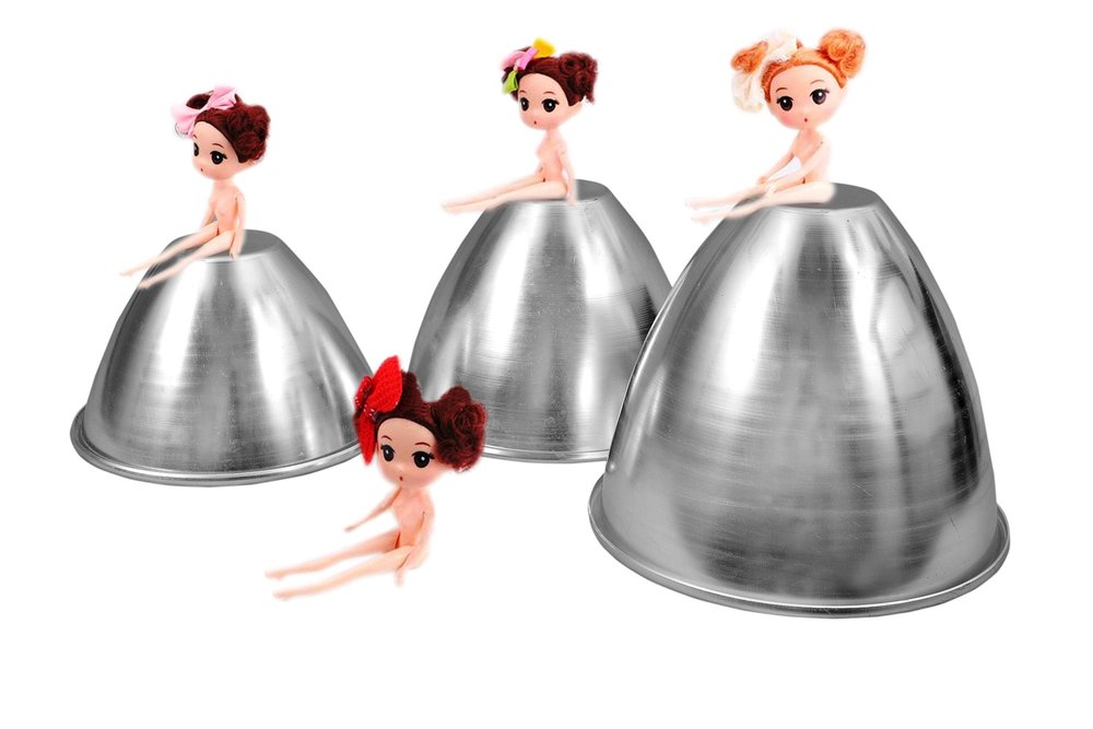 Silver Aluminium Doll Cake Mould, Capacity: Half Kg And 1 Kg, Inside Outside Finish: Anodized Finish