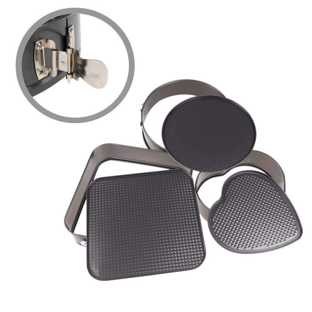 Black Carbon Steel Cake Mould Set, Inside Outside Finish: Non Stick, Thickness Millimetre: 5 mm
