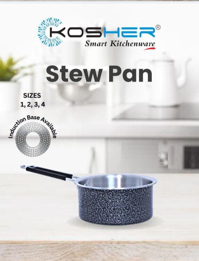 Silver Aluminium Aluminum Stew Pan, For Kitchen