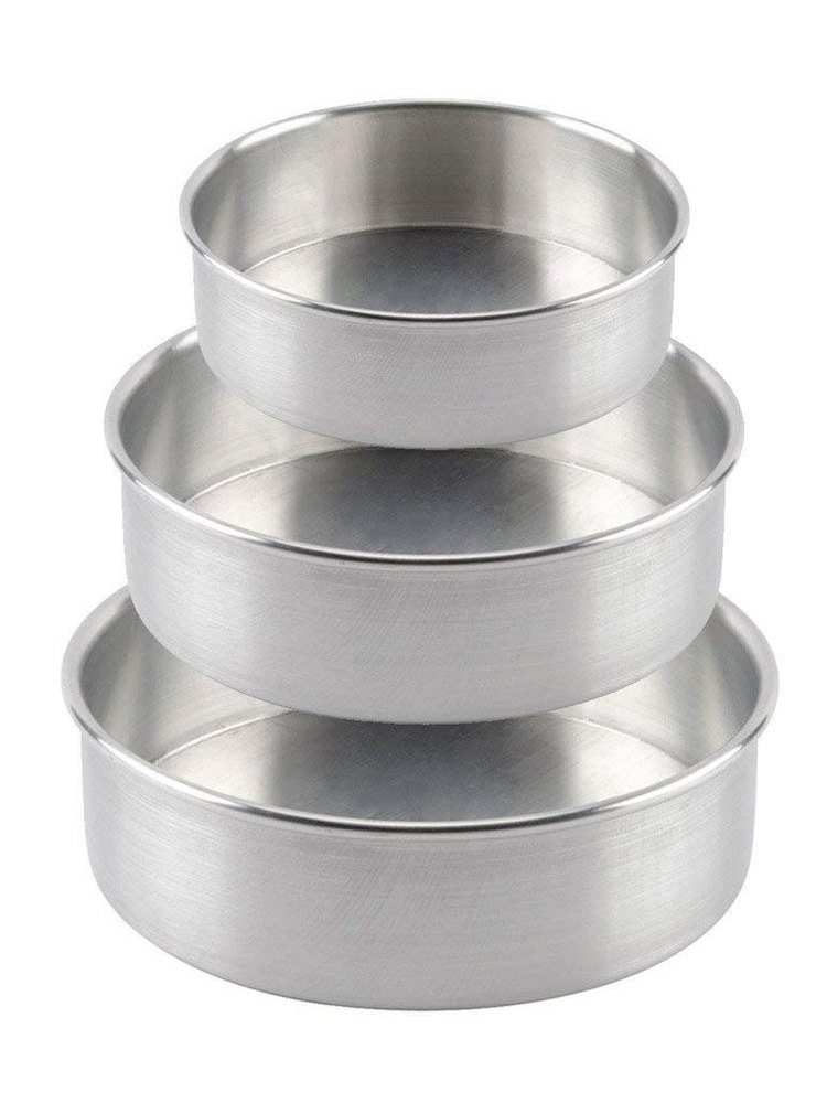 3 Pieces Aluminium Cake Mold Set, Inside Outside Finish: Non Stick, Thickness Millimetre: 2mm