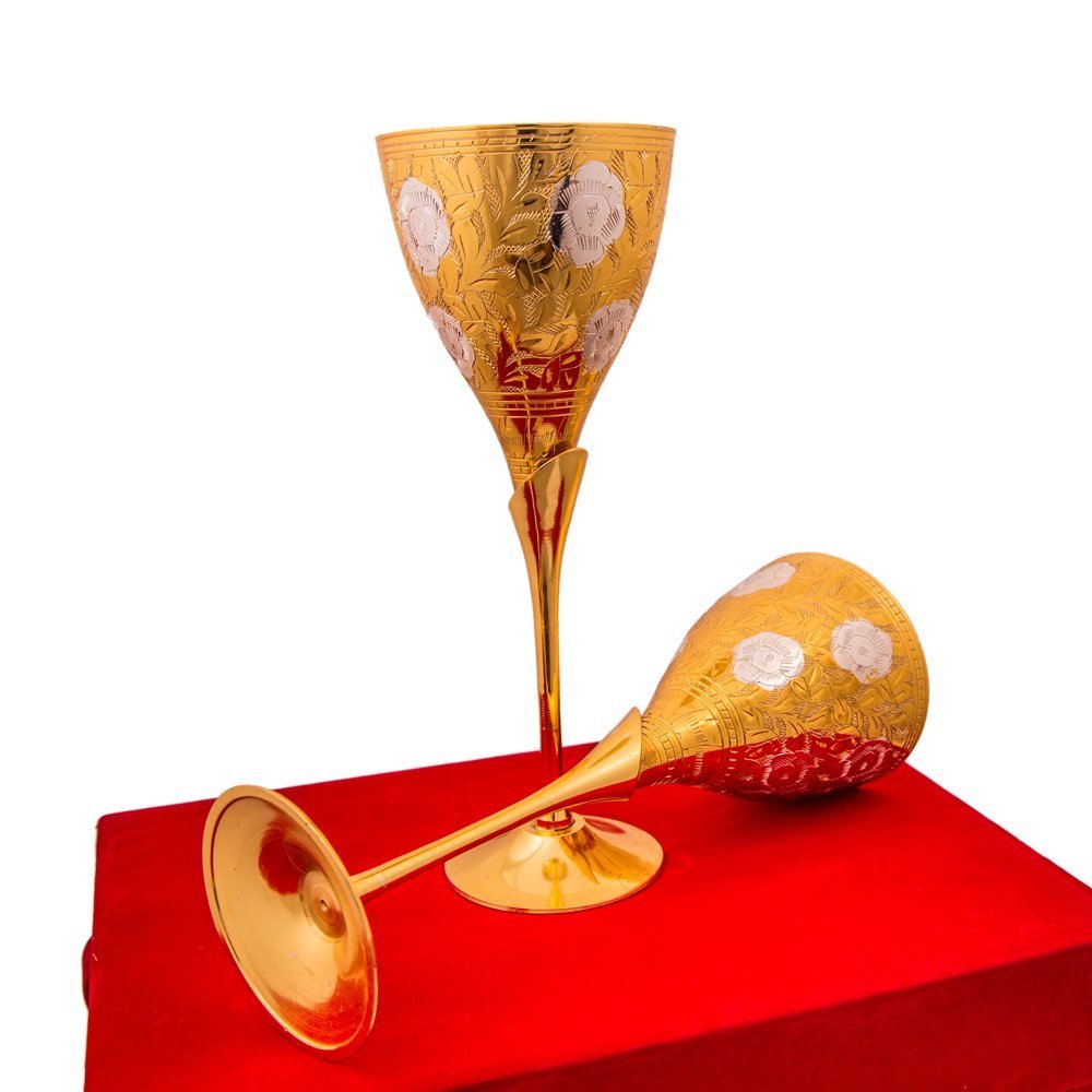 Brass Wine Glass Set