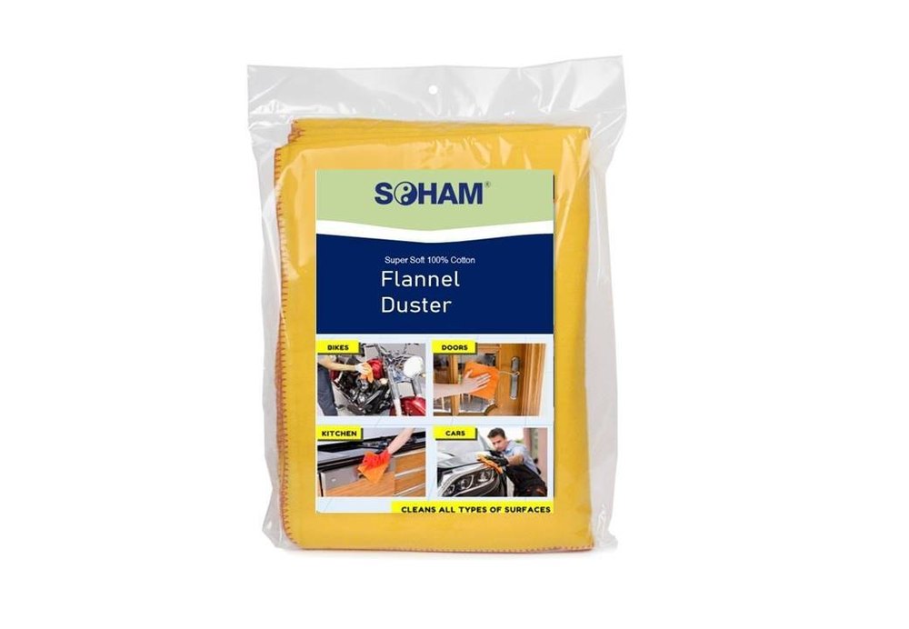Flannel Cloth Yellow Duster, 40 Gram, Quantity Per Pack: 12 Pcs